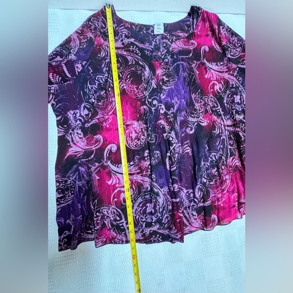 Just My Size Vibrant Pink and Purple Blouse - Picture 5 of 10